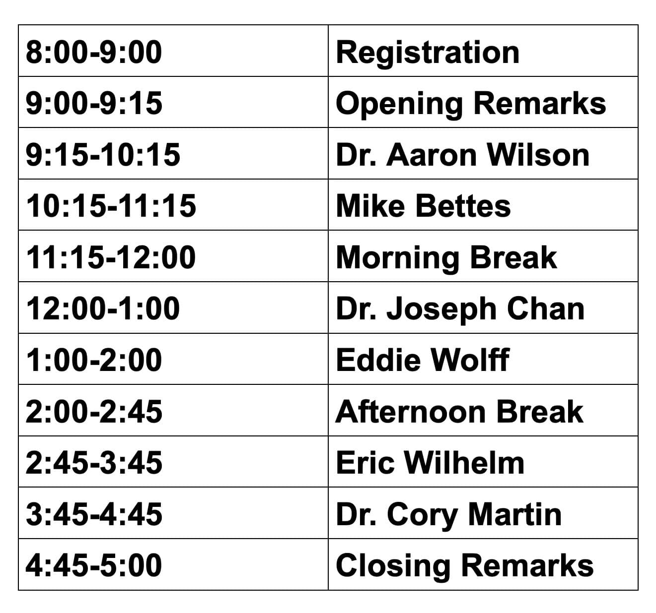 Symposium 2025 speaker schedule