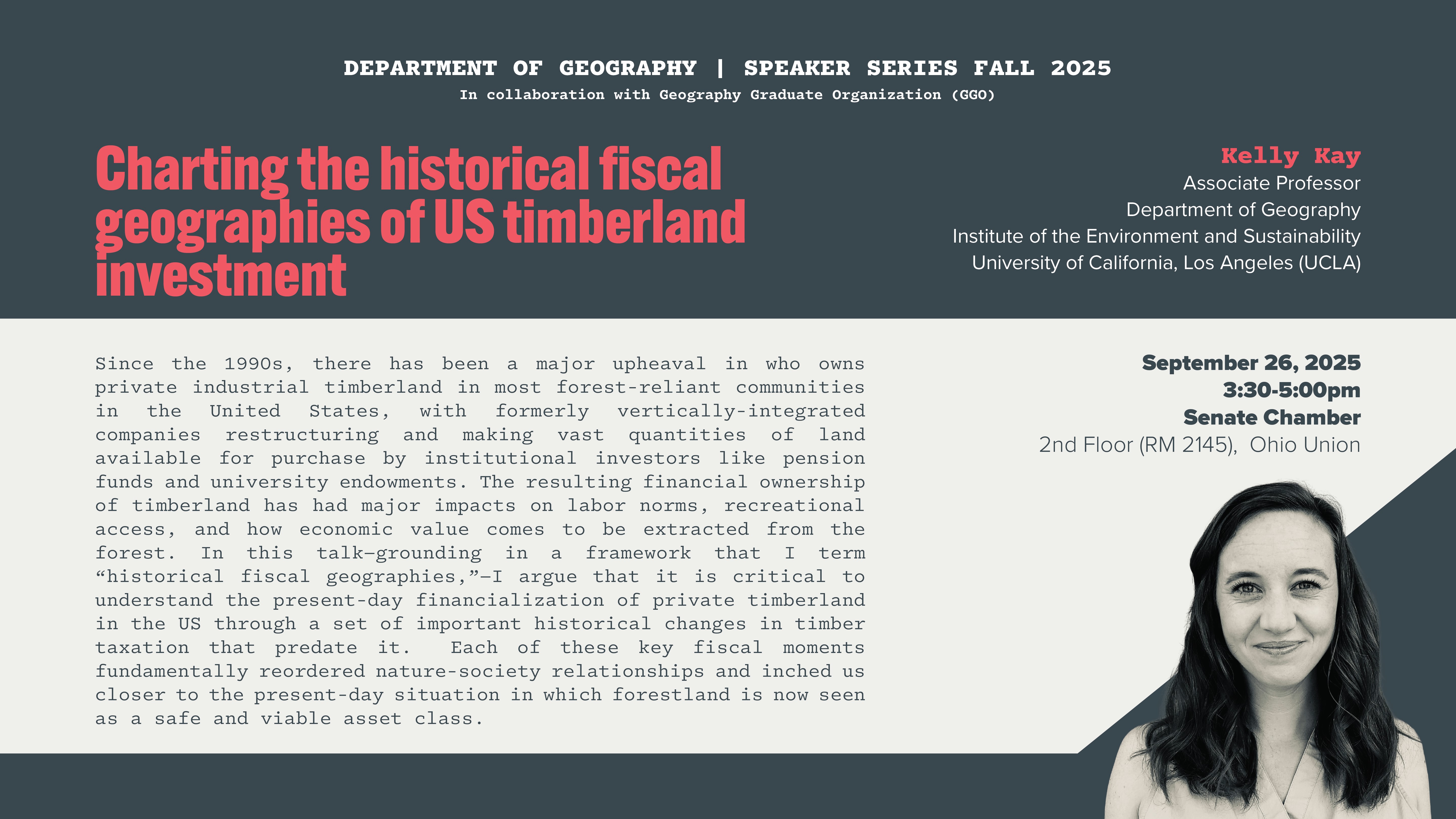 Geography Speaker Series Kelly Kay 092625