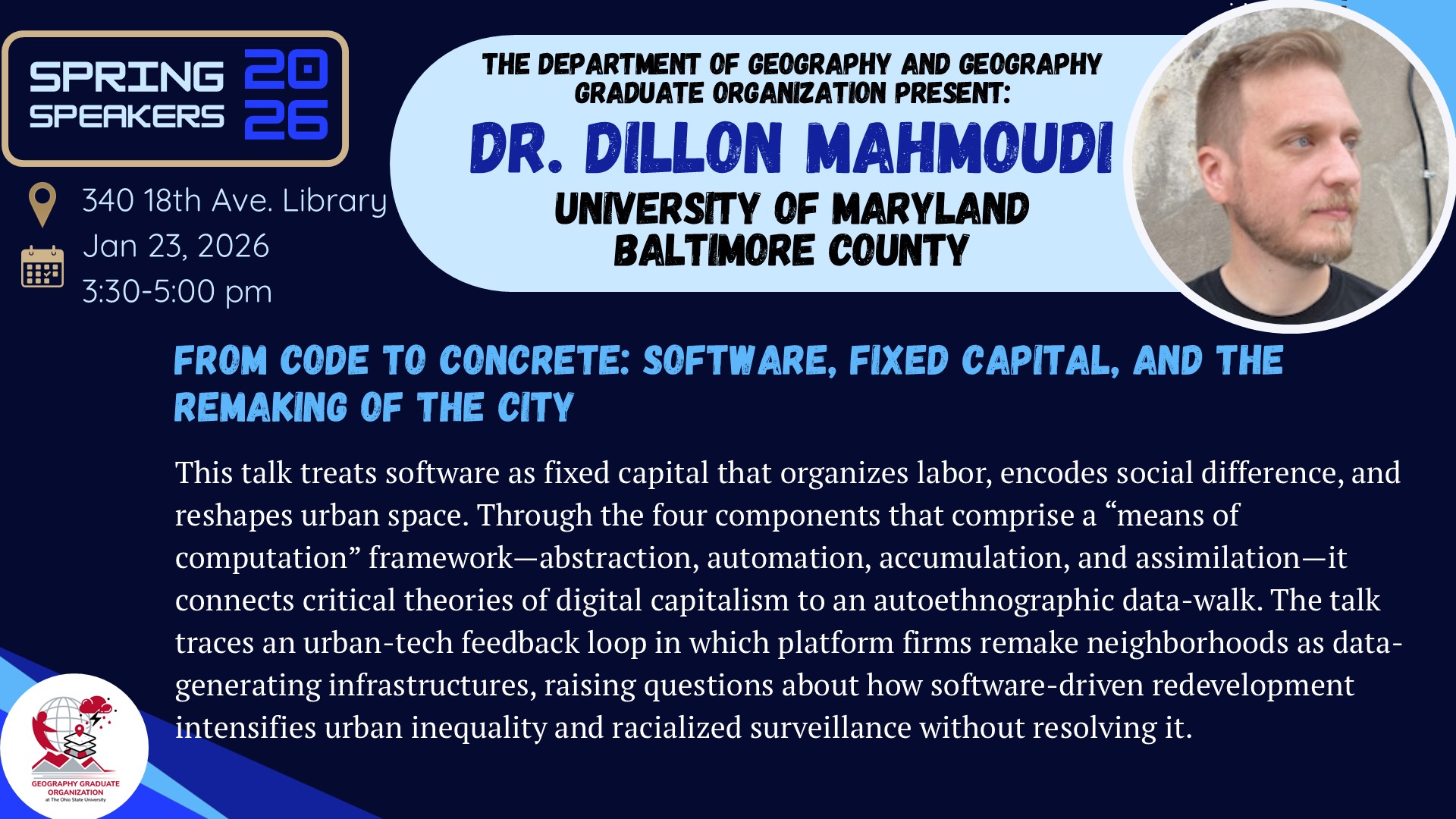 SP26 Speaker Series Dillon Mahmoudi