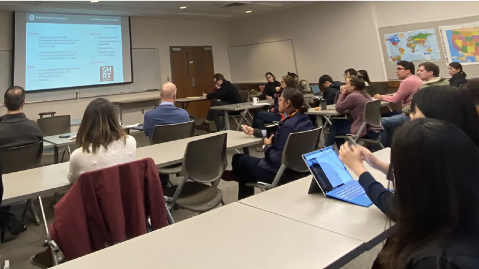People attending a lecture