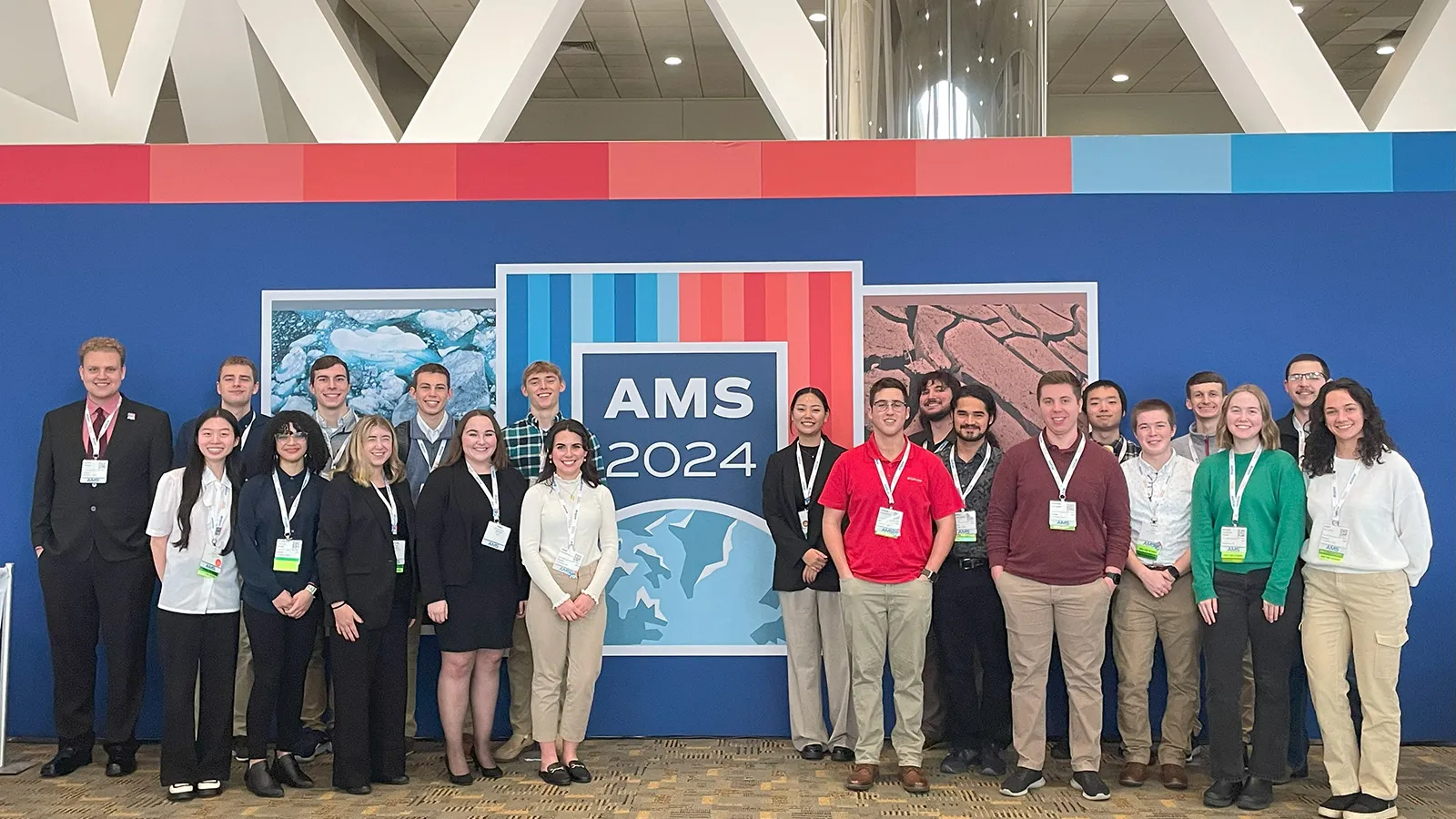 Student attendees at American Meteorological Society meeting in 2024