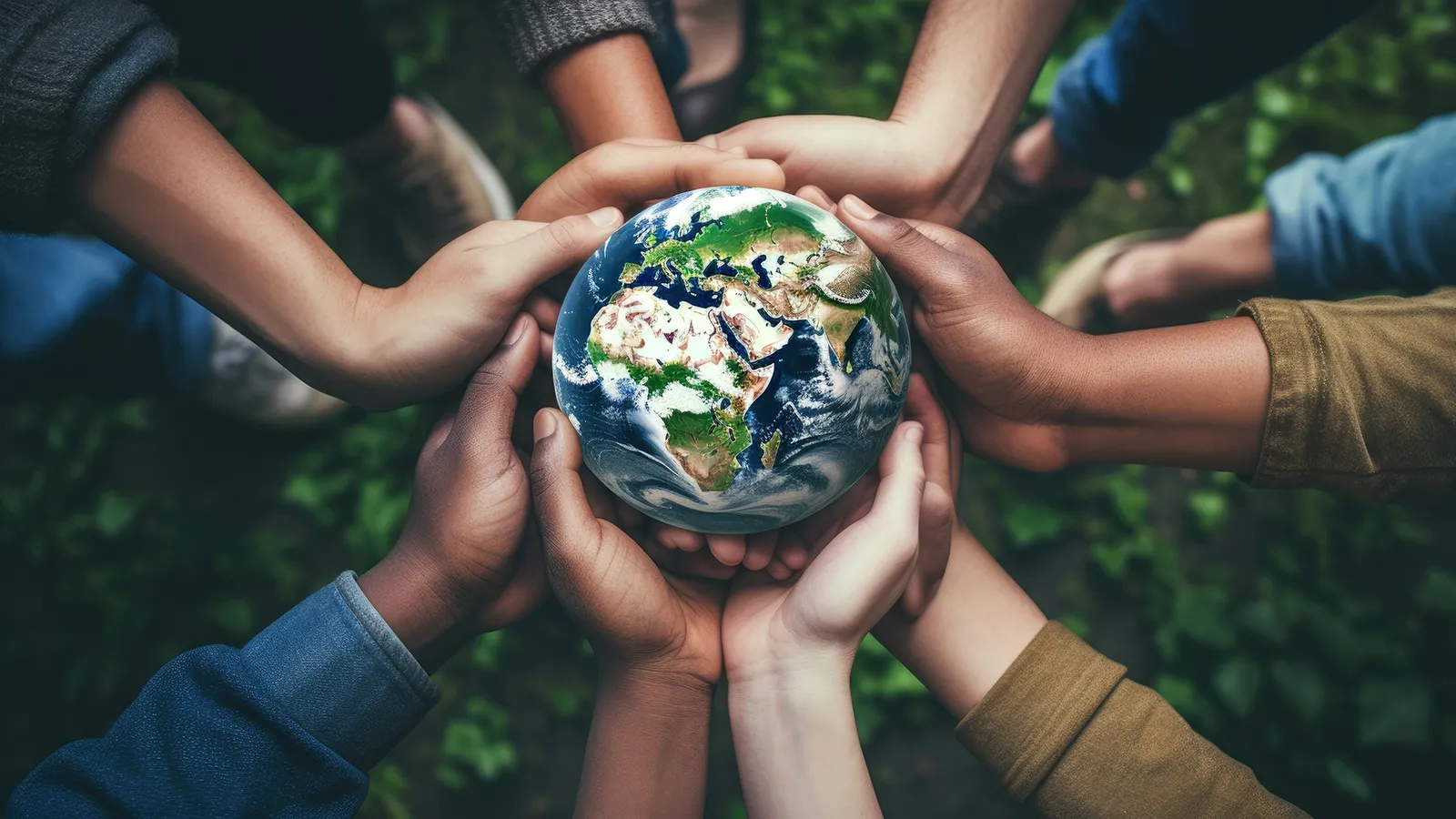 Stock photo - hands supporting the world