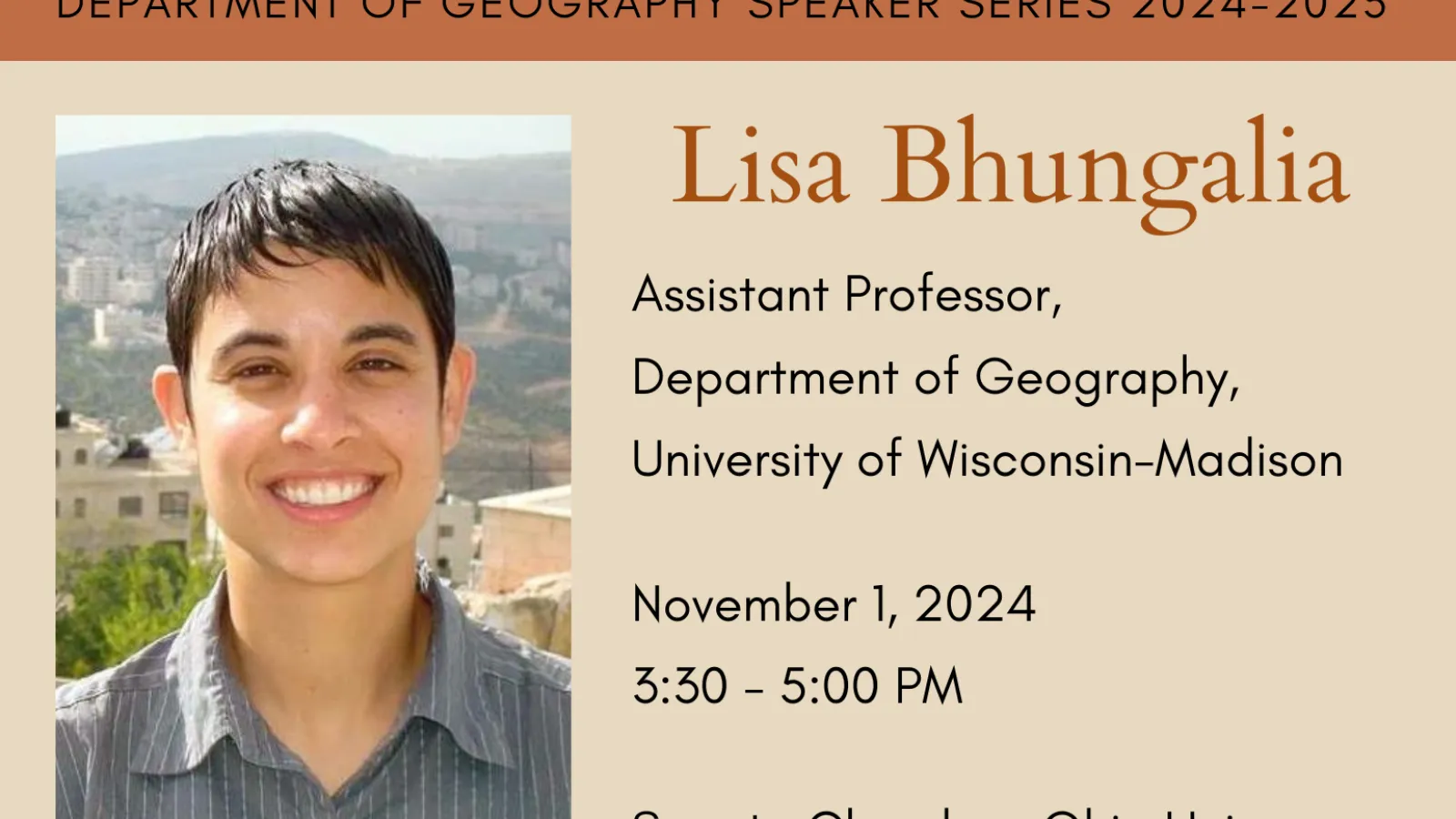 Geography Speaker Series presents Lisa Bhungalia
