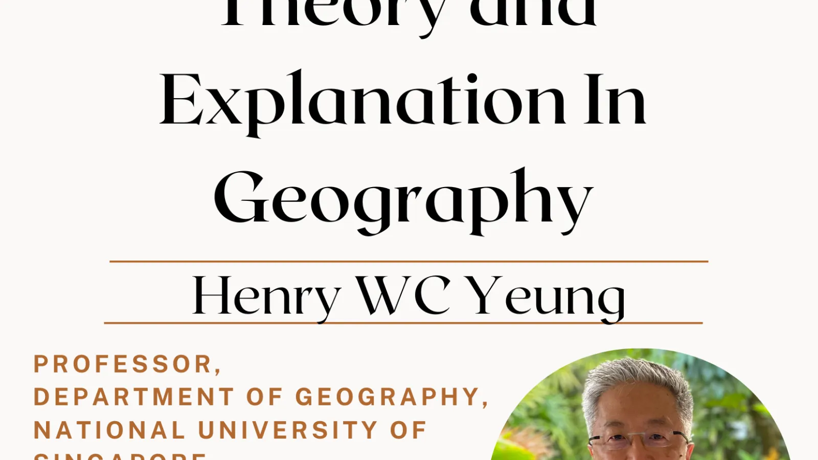 Geography Speaker Series Henry WC Yeung