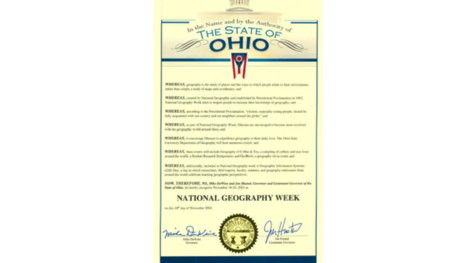 Governor's Proclamation