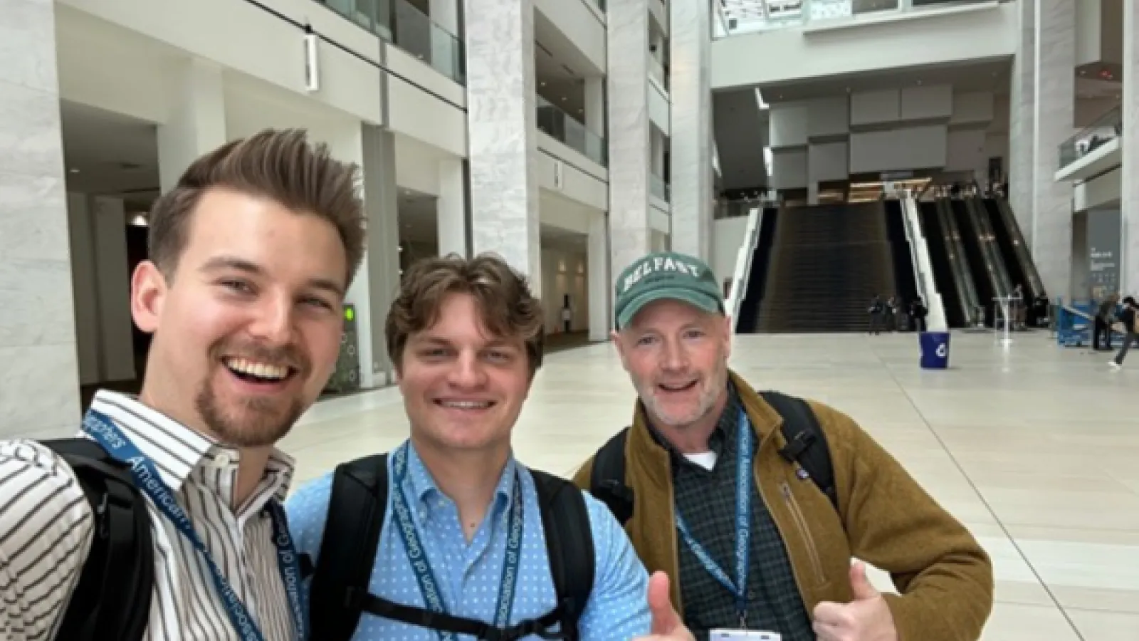 PhD Student, Adam Tjoelker (Left), Harrison Franken (Middle), Advisor, Dr. Bryan Mark Right