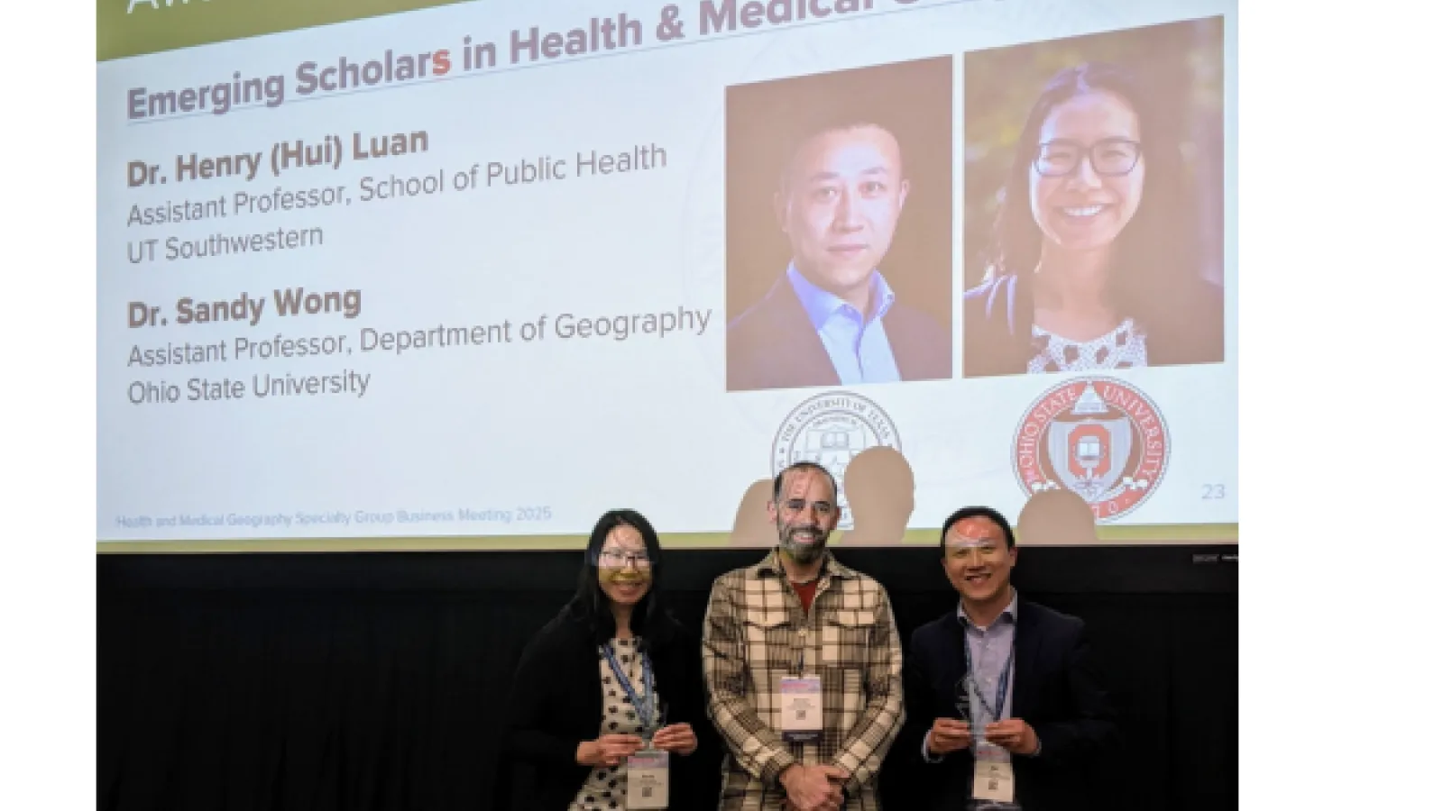 Dr. Sandy Wong receiving her award