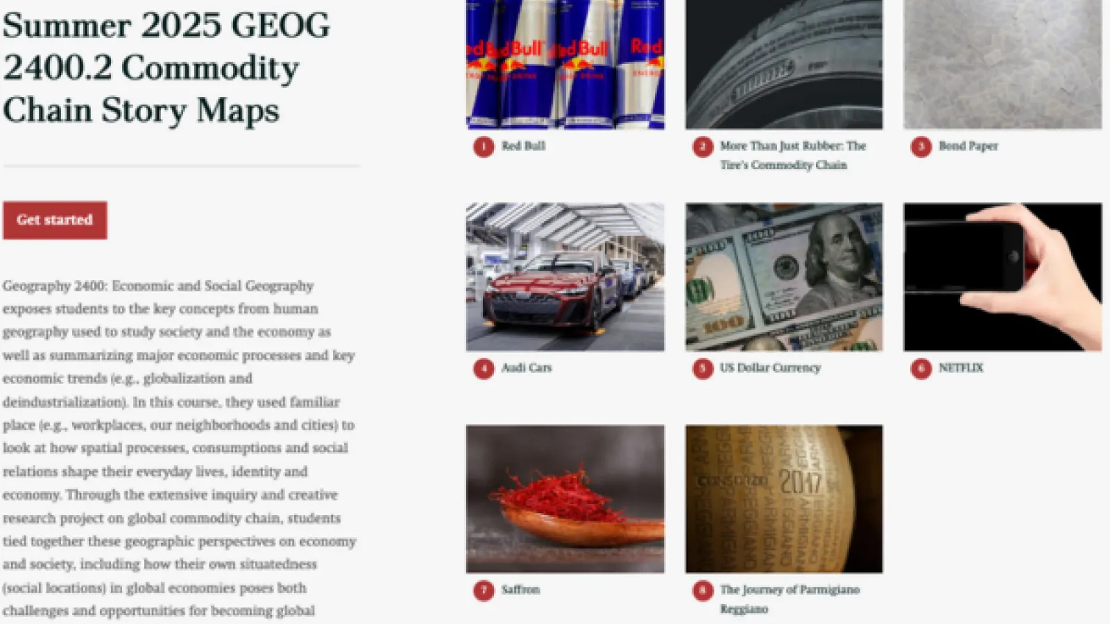 Story Map Commodity Chain