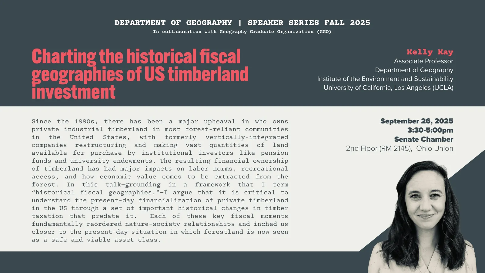Geography Speaker Series Kelly Kay 092625