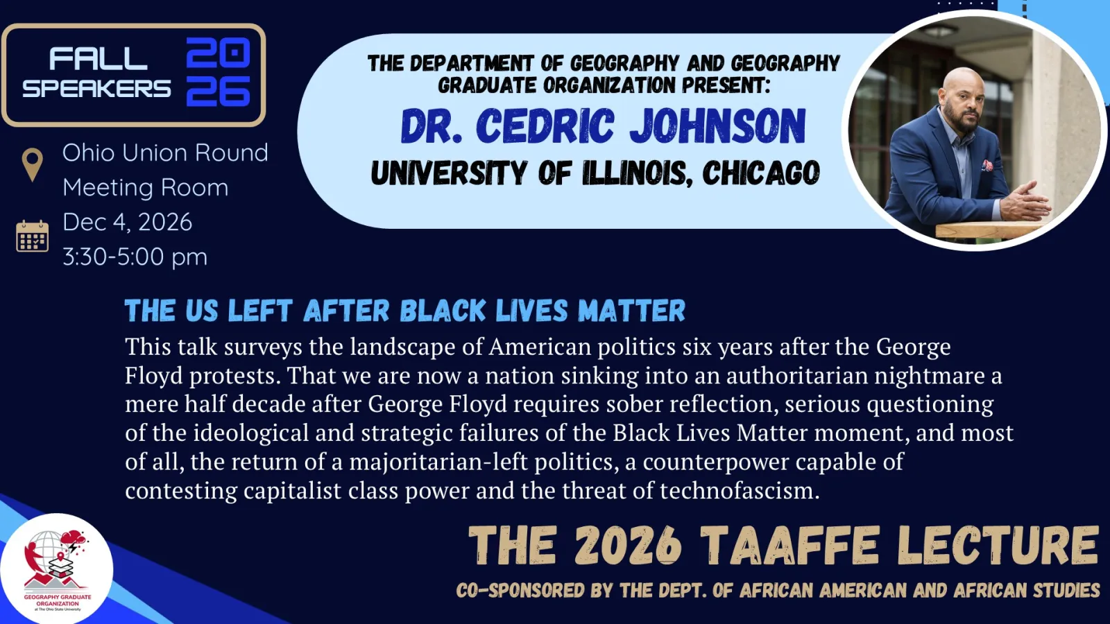 26-27 Speaker Series Speaker Cedric Johnson