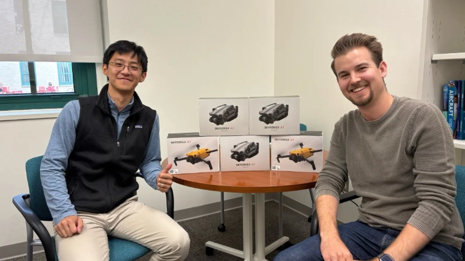 Sen and Adam with new drones for AU27 Geography course