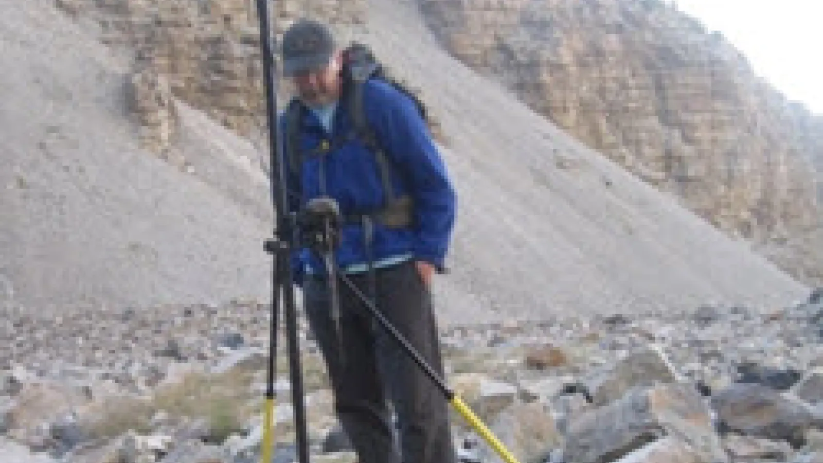 Jim DeGrand checking GPS station