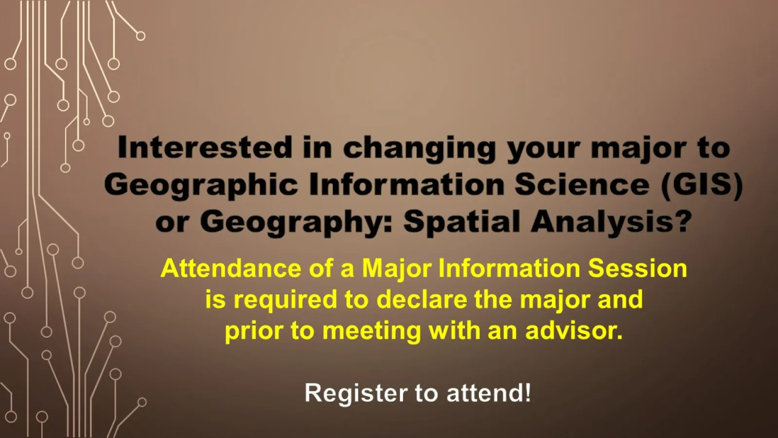 GIS and Spatial Analysis Major Info Sessions