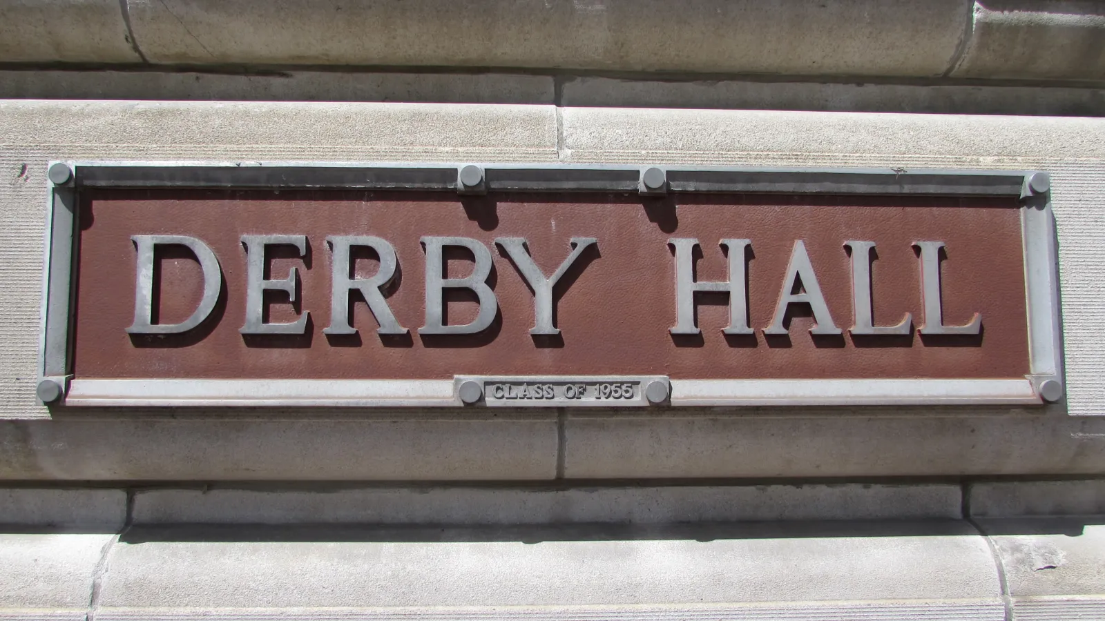 Derby Hall Sign