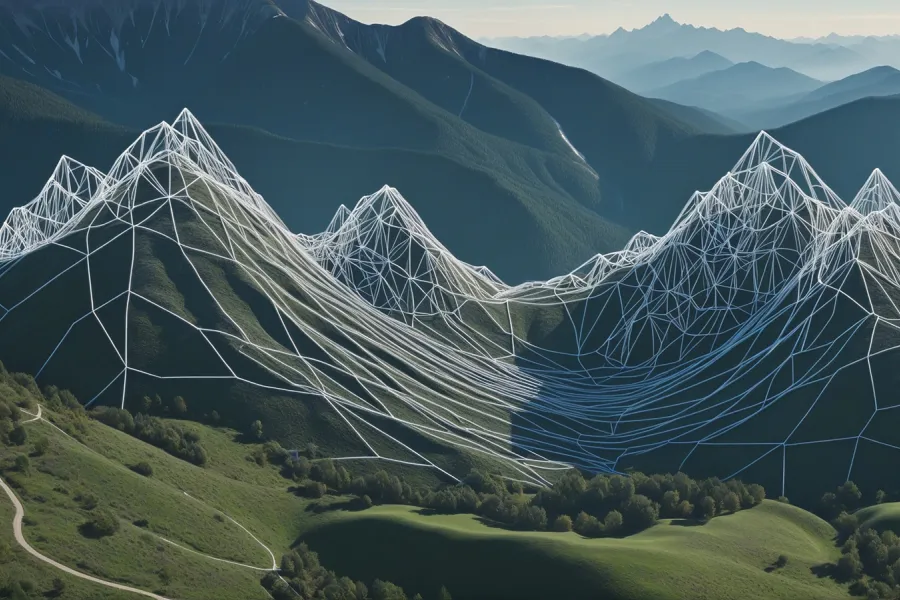 Stock photo - polygons mapping mountain range