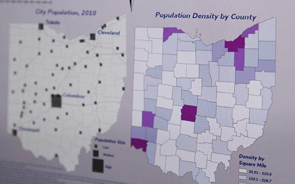 Example of Cartographic Creations in GEOG5200 - Ohio data