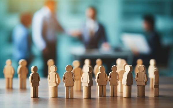 Figurines of people on a table