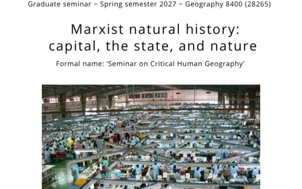 Geography 8400 Spring 2027 Flyer