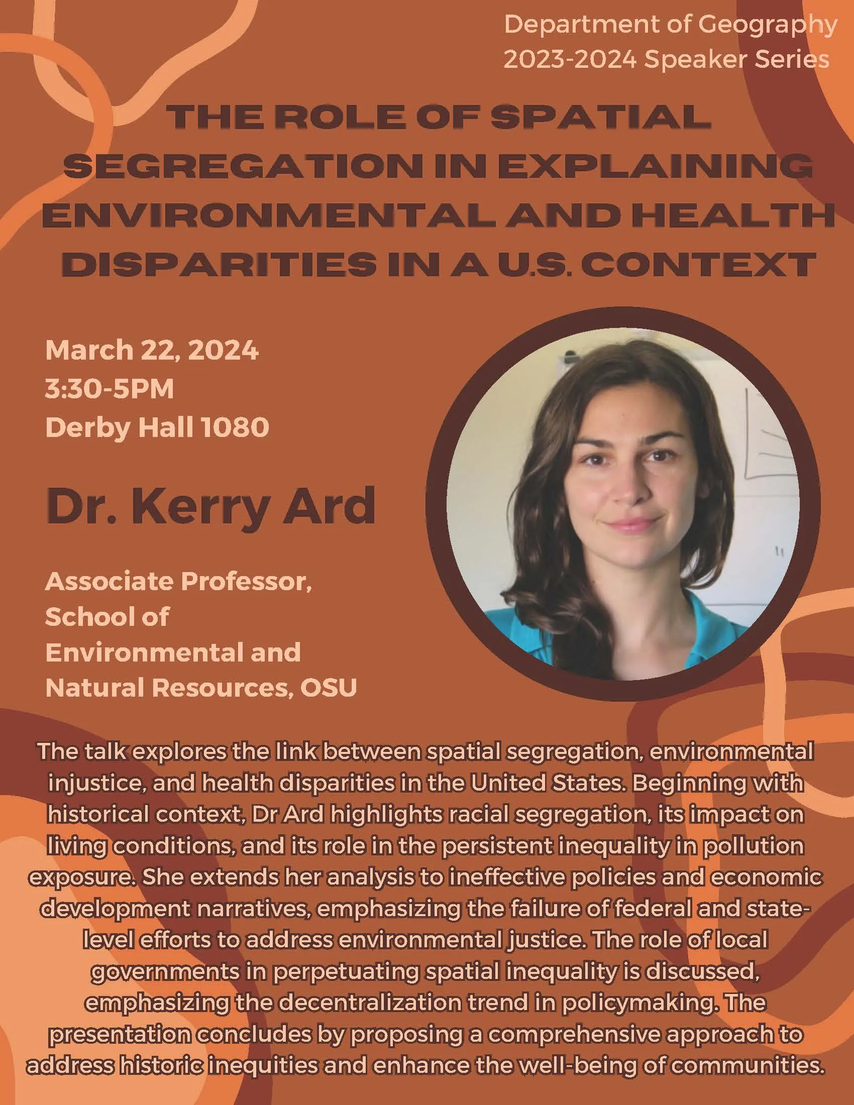 Geograaphy Speaker series March 22 2024 Kerry Ard