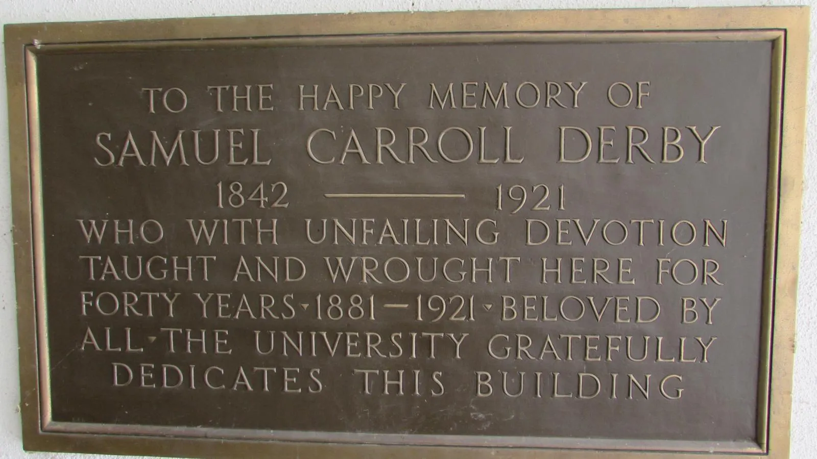 Derby Hall plaque