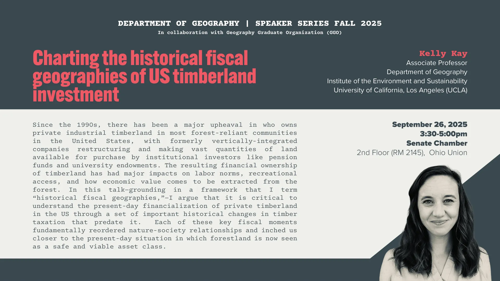 Geography Speaker Series Kelly Kay 092625