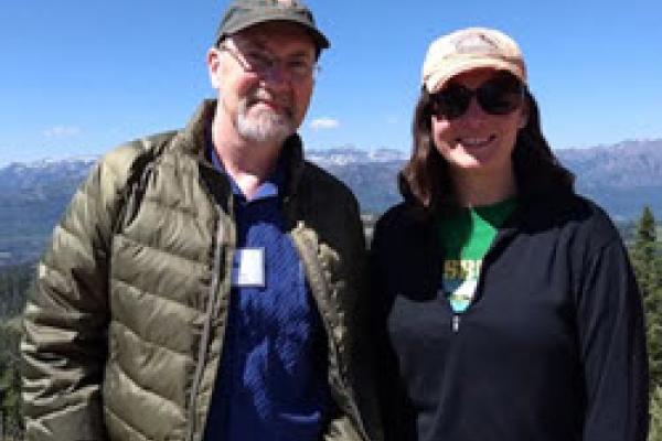 Jim DeGrand and Christine Biermann at the North American DendroEcological Fieldweek  in Wyoming