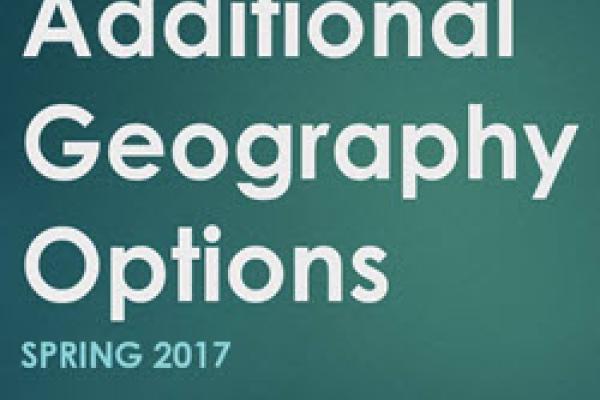 SP17 Geography GE courses (physical human and GIS) Department of