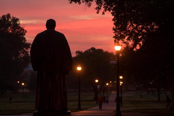 Ohio State Oval with Oxley Statue