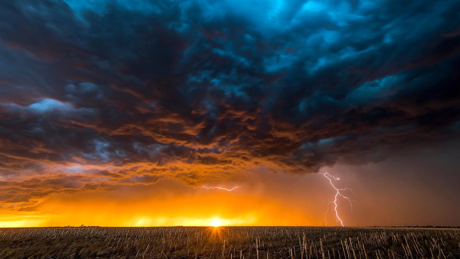 Stock photo - storm clouds and lightning