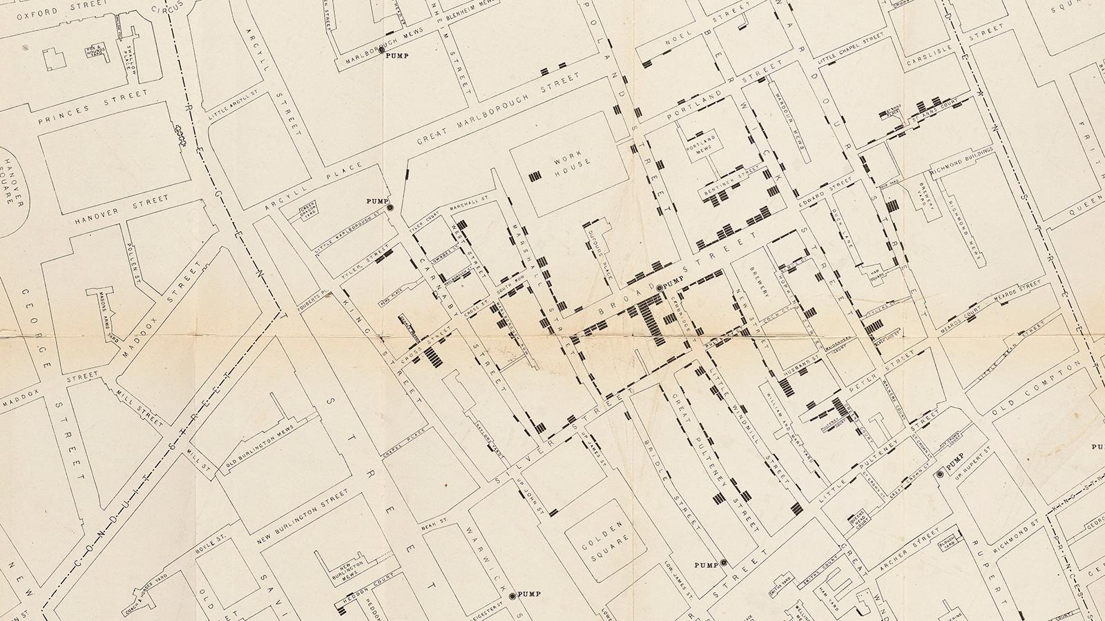 John Snow - Cholera Map; Photo credit: Wellcome Library, London