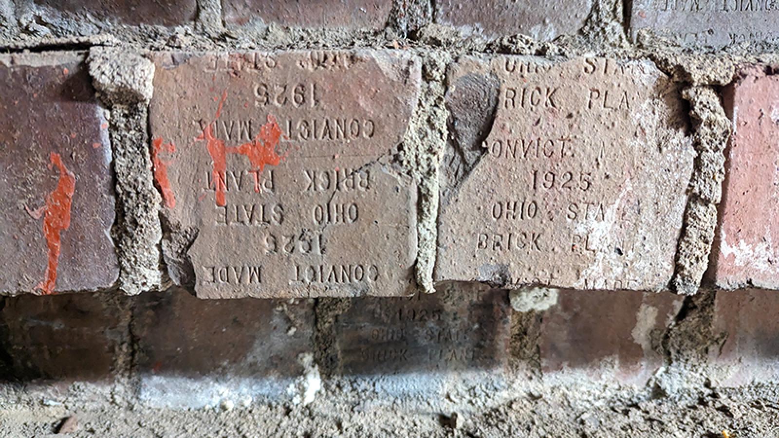 Convict-made bricks form many of the old tunnels crossing campus