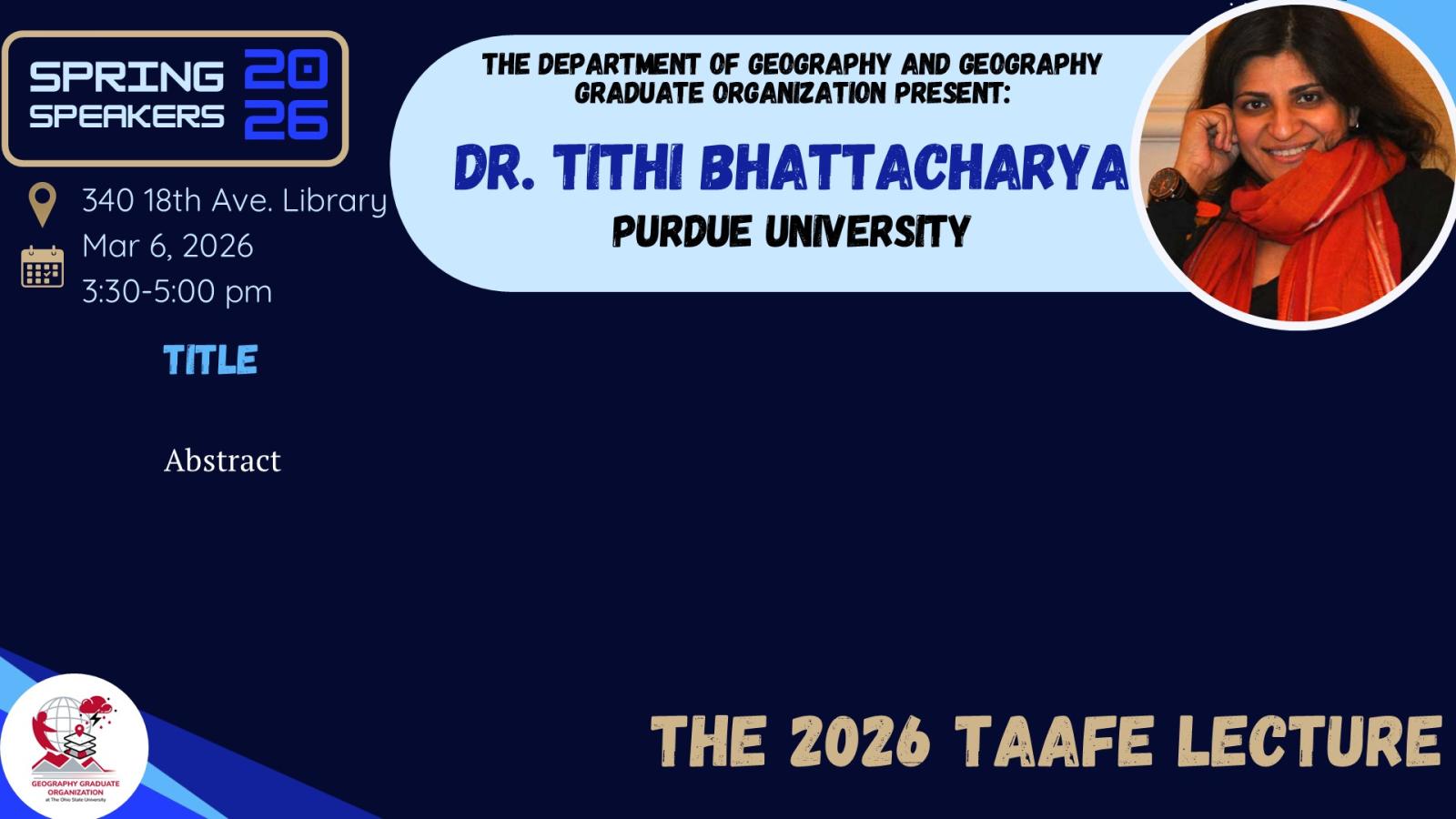 SP26 Speaker Series Tithi Bhattacharya