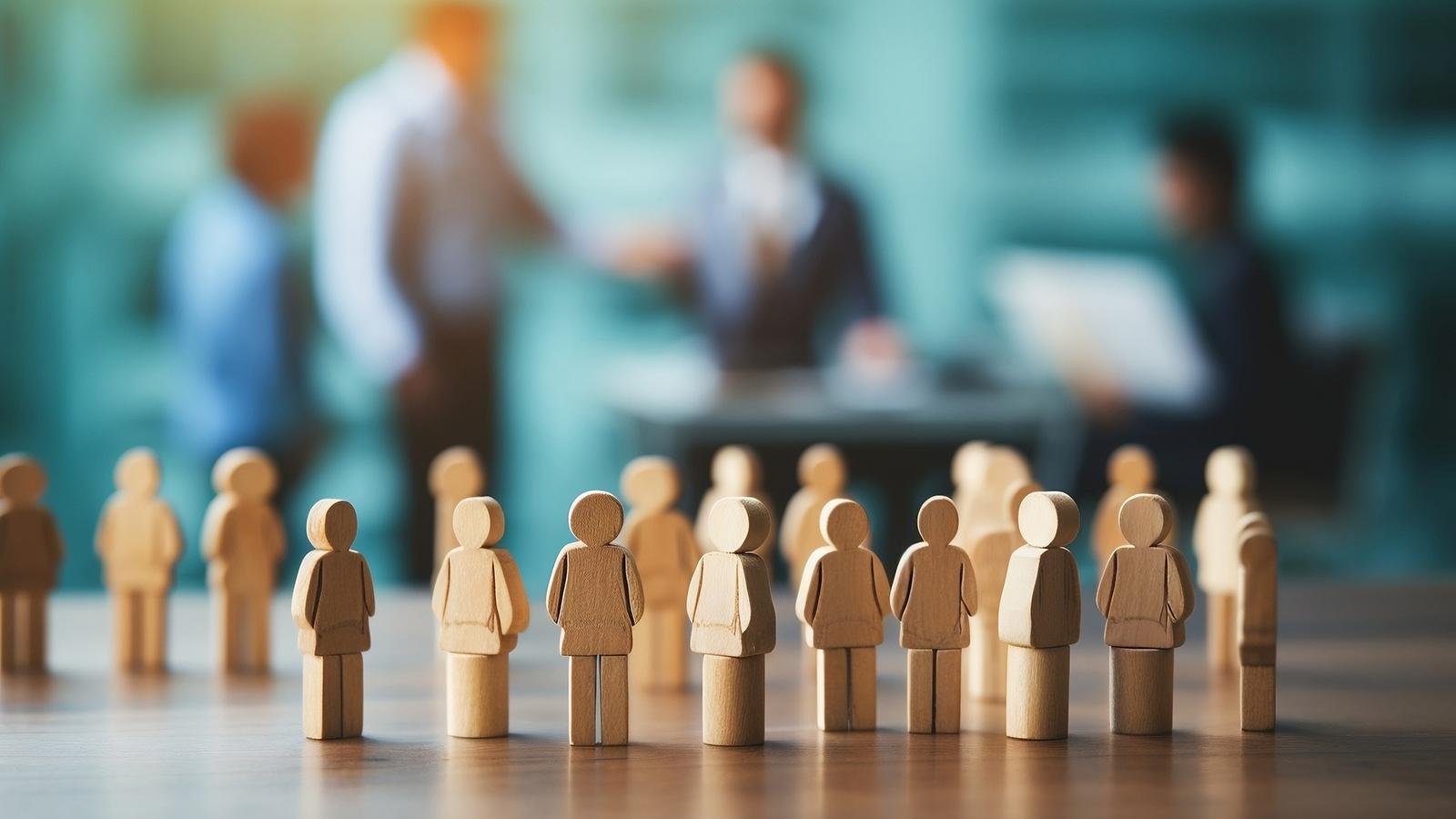 Figurines of people on a table