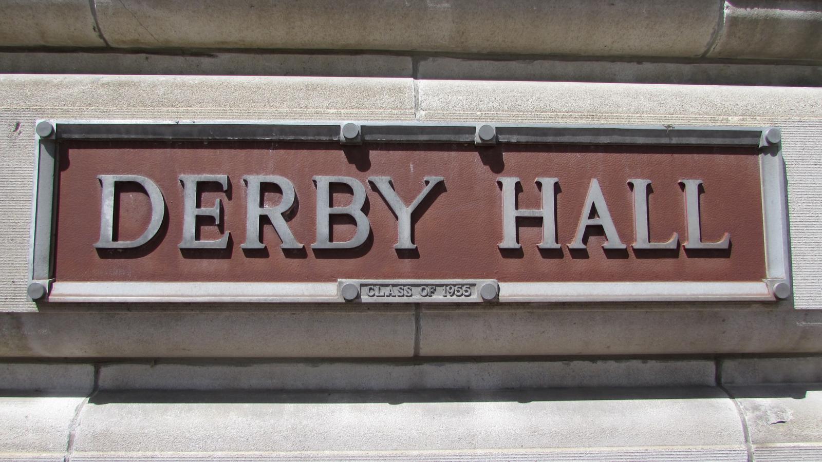 Derby Hall Sign