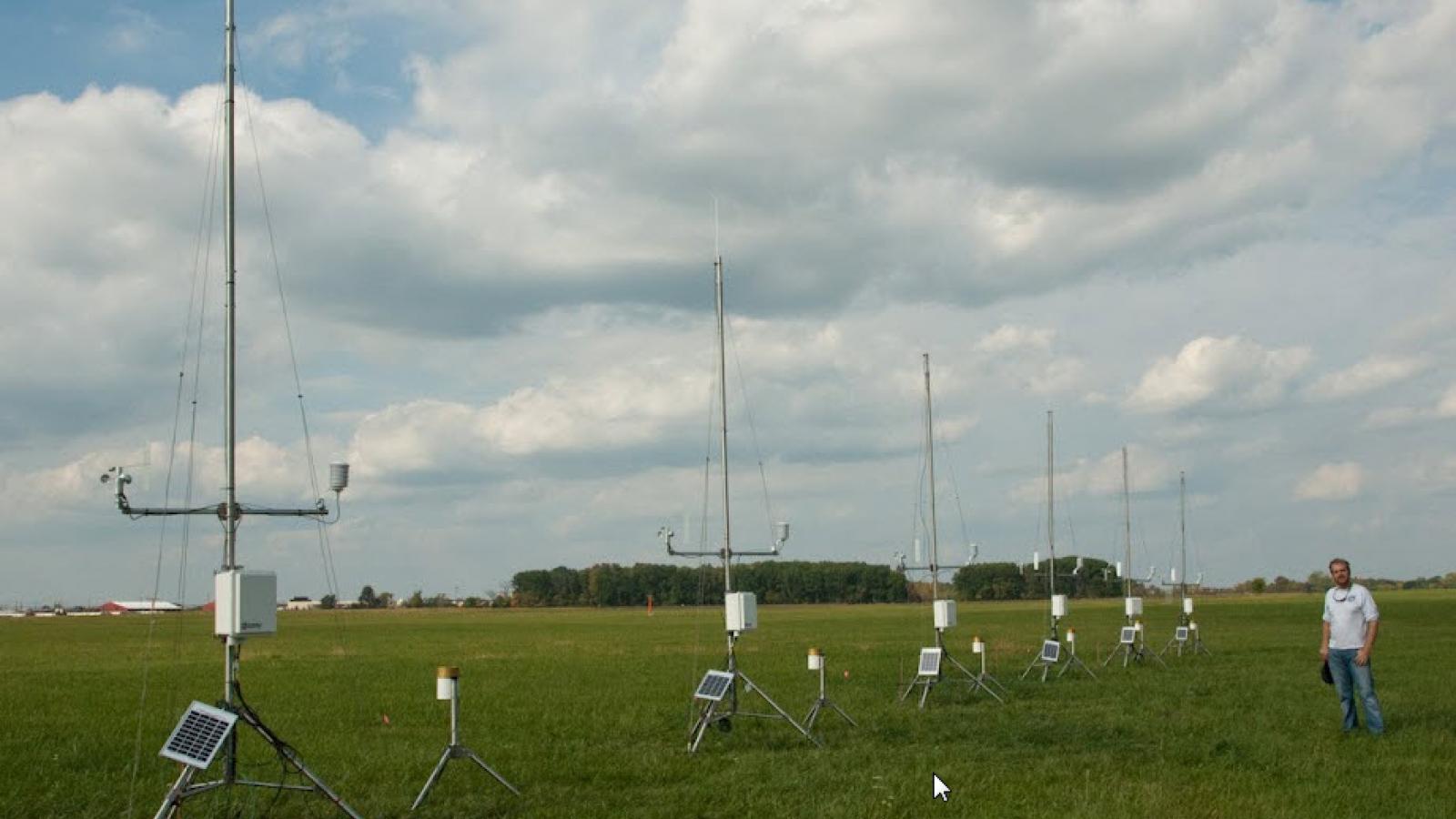 Weather instruments set up by students