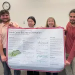 Logan Wallen, Yu Liu, Rachel Webb, and Kamran Chowdhury with their poster