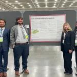 Kamran Chowdhury, Logan Wallen, Rachel Webb, Yu Liu with their poster at AMS