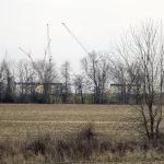 Cranes at Intel construction site