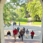 STEAMM teachers on the Oval coming into Derby Hall