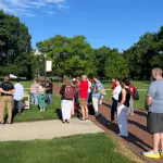 STEAMM teachers on the Oval with Geography blimp demonstration